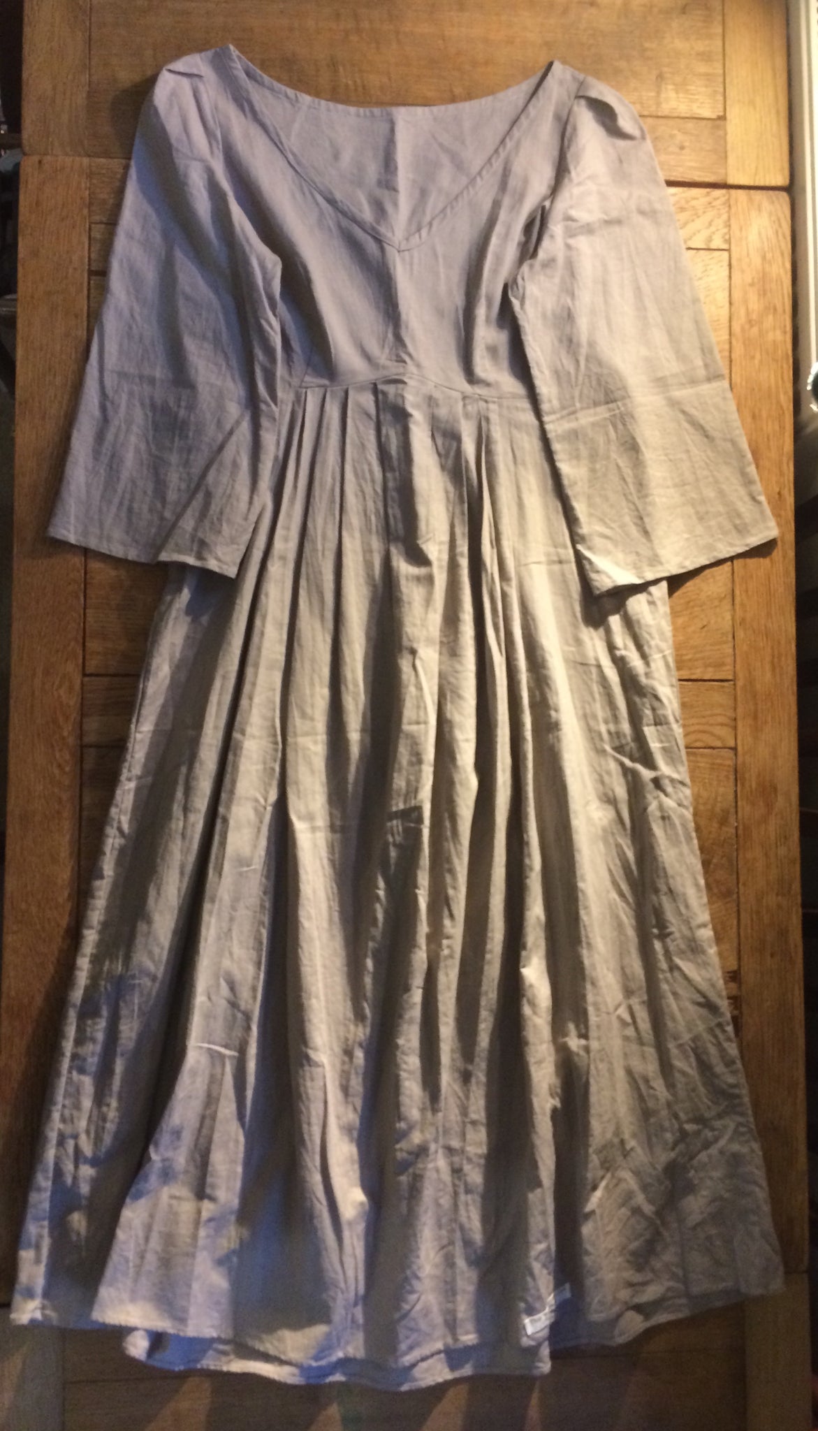 Mushroom shade women’s ramie dress (38”bust)