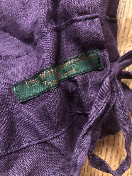 Deep purple linen short bloomers (28")