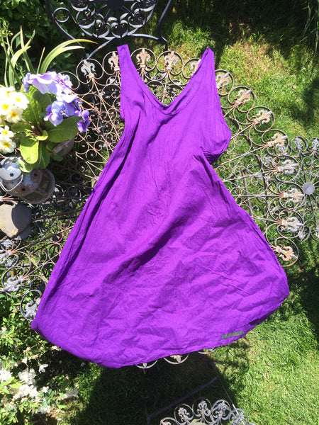 Dark purple cotton voile women's full petticoat/shift. (42" bust )