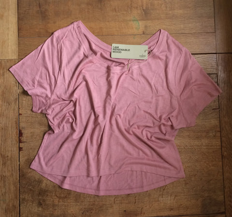 Eco-viscose/organic dusky pink cotton loose fit T-shirt (All sizes)