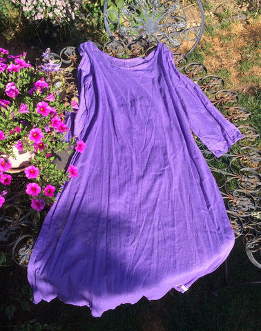 Purple cotton voile women's chemise. (38")