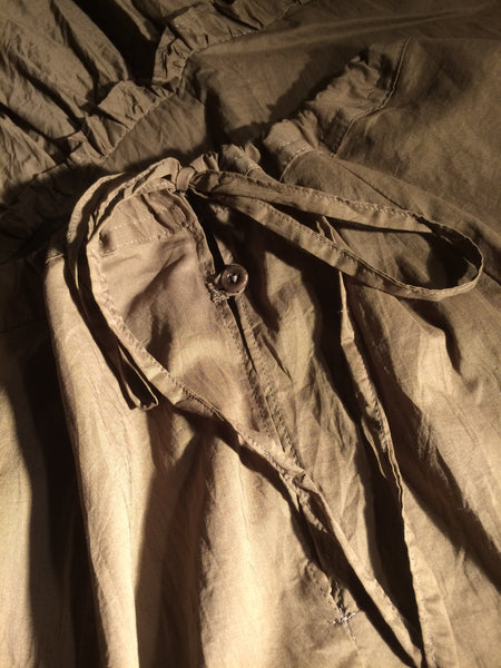 Olive green organic cotton voile petticoat skirt (34" waist)