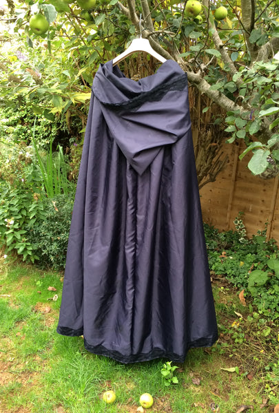Midnight blue full length women's cloak