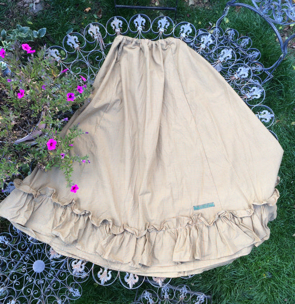 Green and orange checked cotton women's skirt (45" waist)