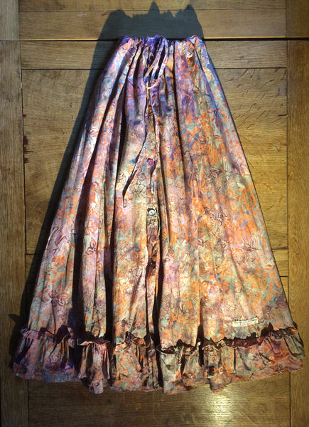 Bruised mulberry boho pattern cotton women's skirt (42" waist)